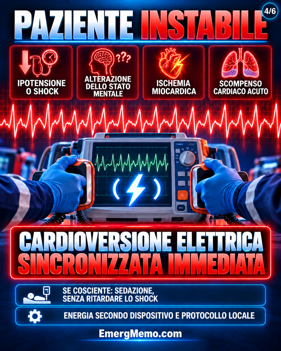 FA preeccitata nel paziente instabile, infografica 4 di 6