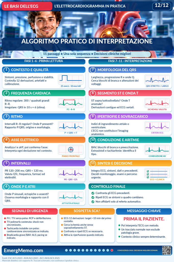 Le basi dell’ECG 12/12 — Algoritmo pratico
