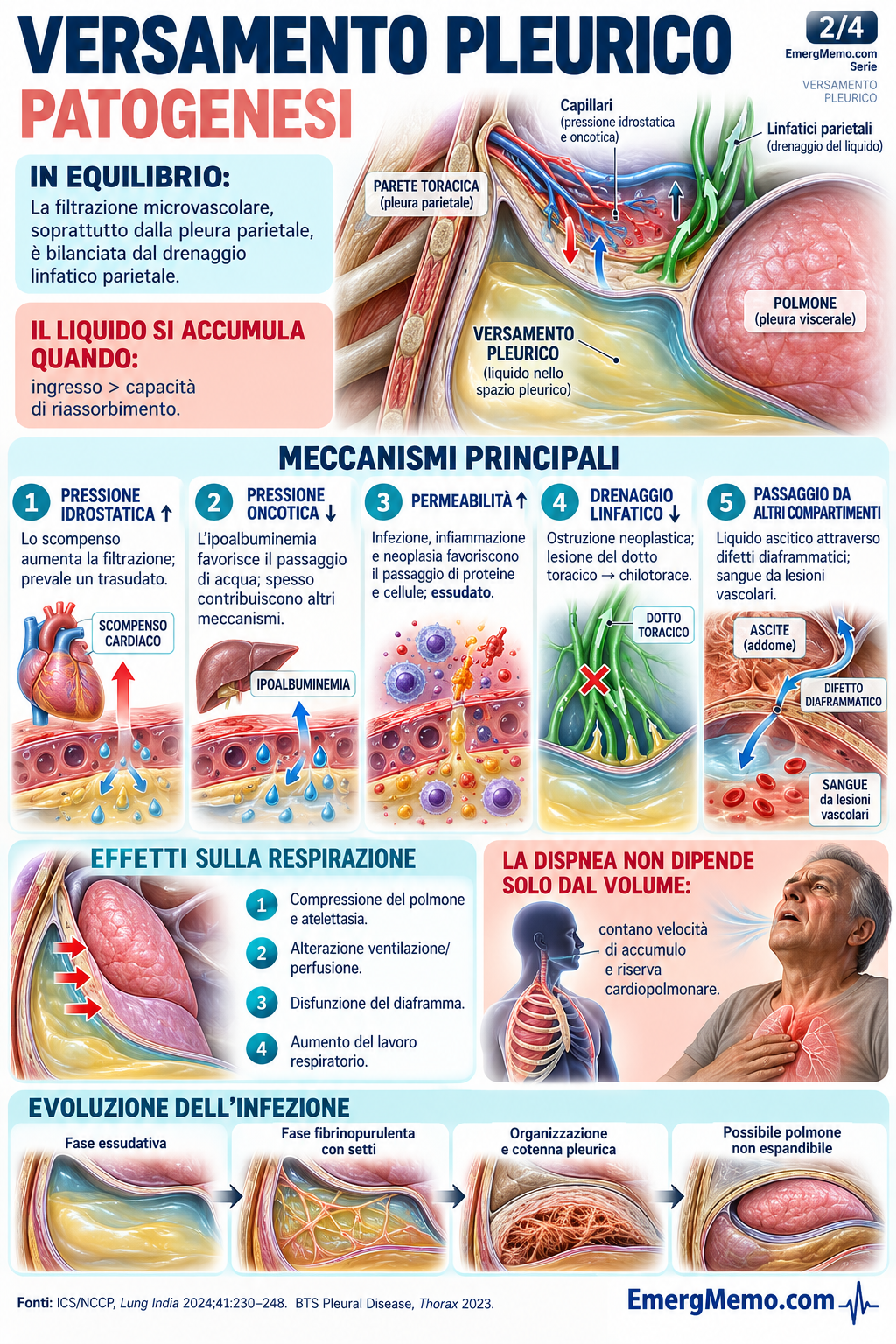 Versamento pleurico — Patogenesi